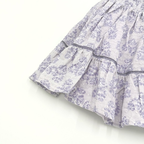 NWT Joie kids Girl’s Smocked Purple Floral Swiss Dot Tiered Dress w/ Headband 4T - Picture 4 of 8